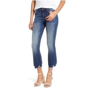 Vigoss Gwen Distressed Hem Crop Flare Jeans